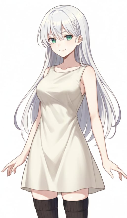 白髪ロングでワンピースの少女６ | の人気AIイラスト・グラビア