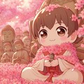 大仏様に桜 3枚目