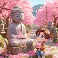 大仏様に桜 7枚目