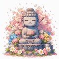 大仏様に桜 5枚目