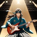 ステージの上でギターを演奏する侍 4枚目