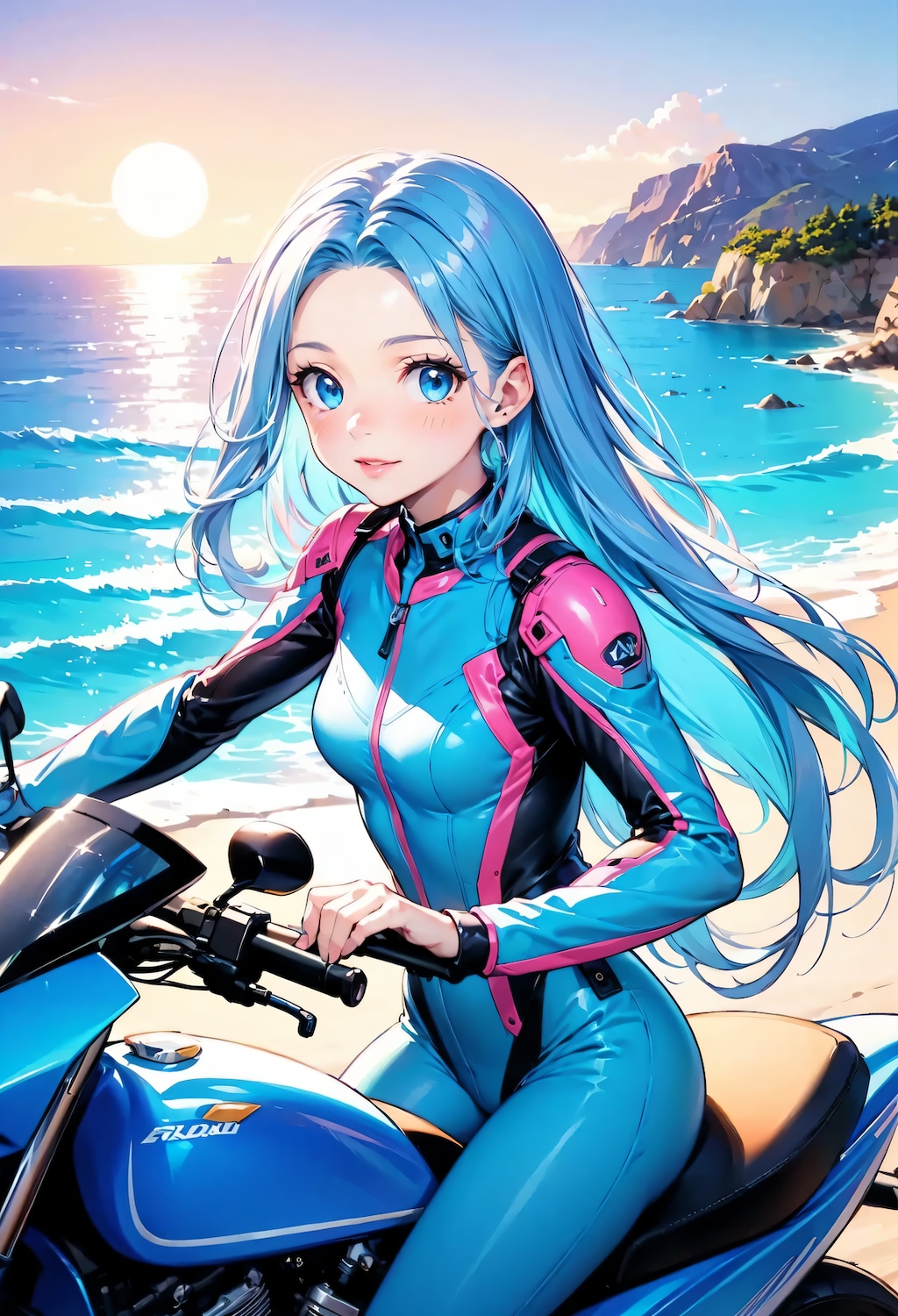 青デコ、バイクに乗る！