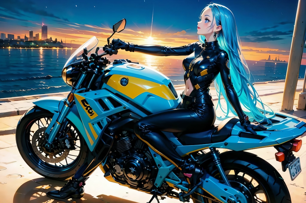 青デコ、バイクに乗る！