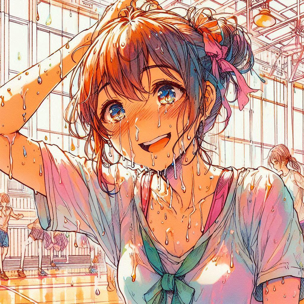 スポーツ少女-汗かきすぎ編 | の人気AIイラスト・グラビア