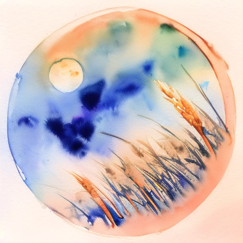 十五夜水彩画