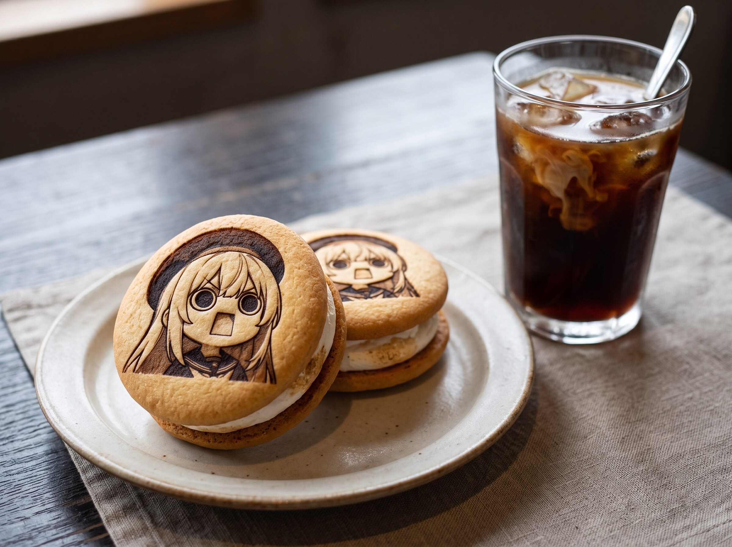 デザートのえらいこっちゃ嬢印クリームサンドブッセ | の人気AIイラスト・グラビア