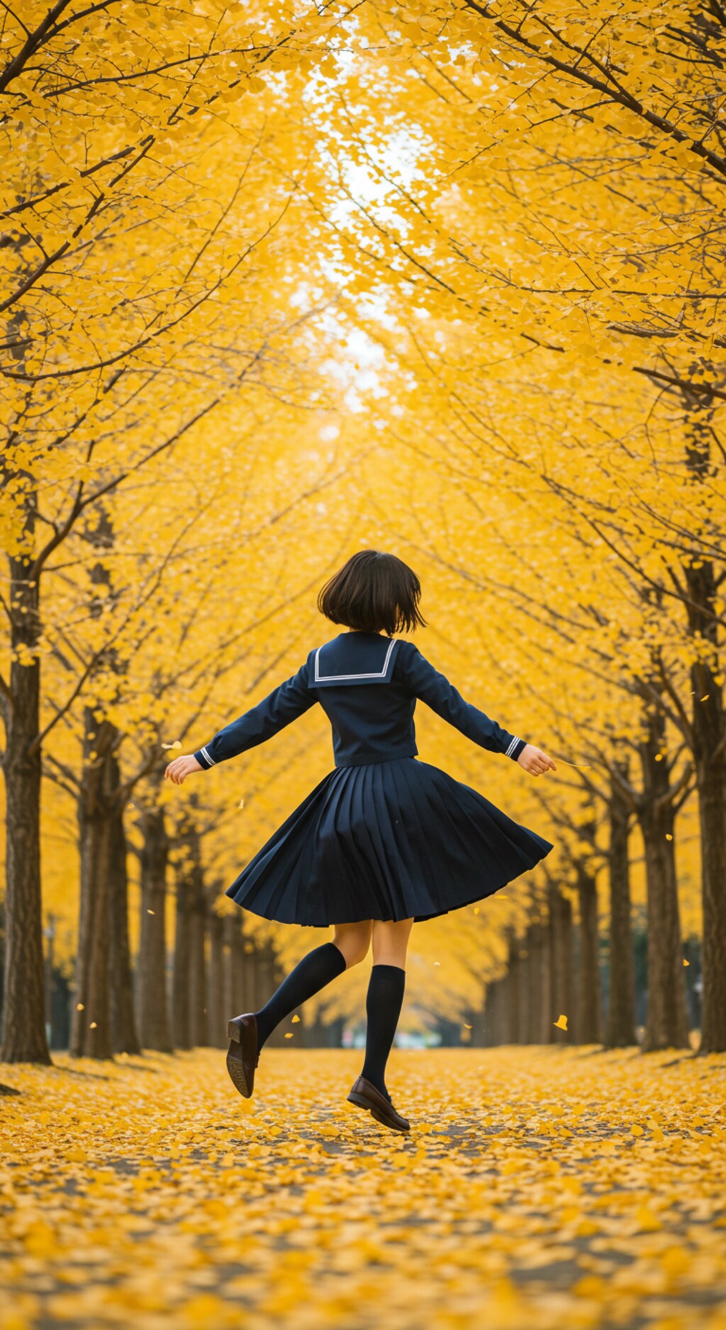 舞う　銀杏並木