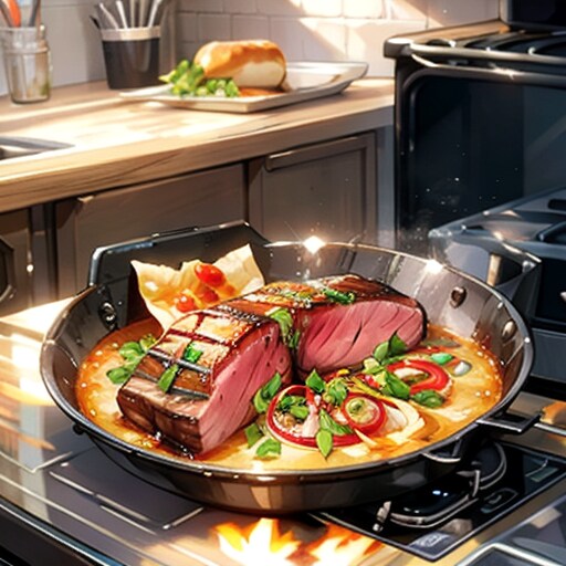 お洒落なステーキ