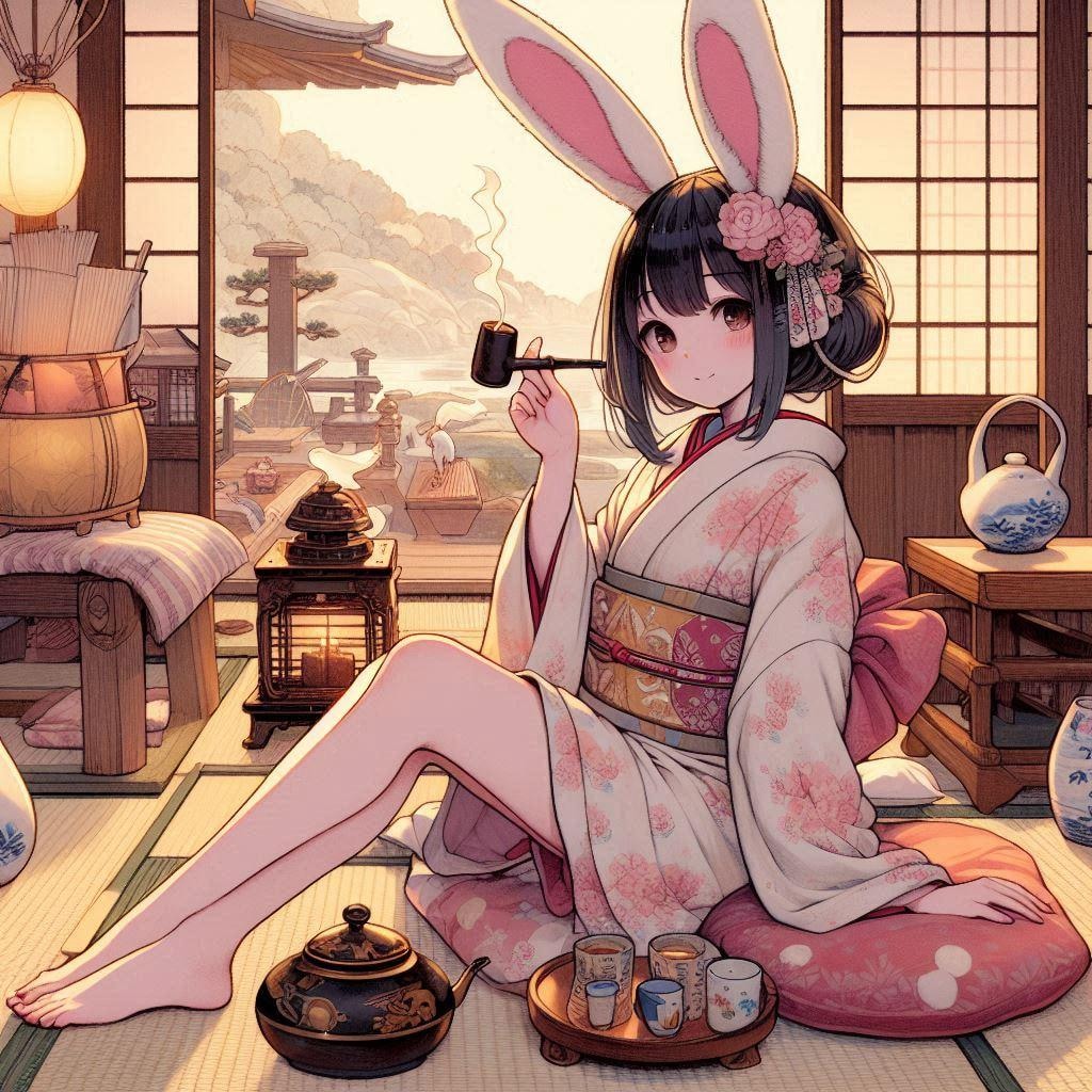 うさ耳着物ガール