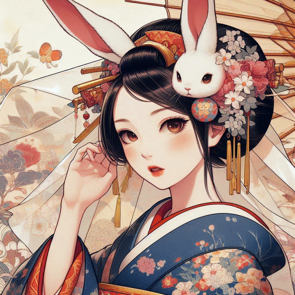 うさ耳着物ガール