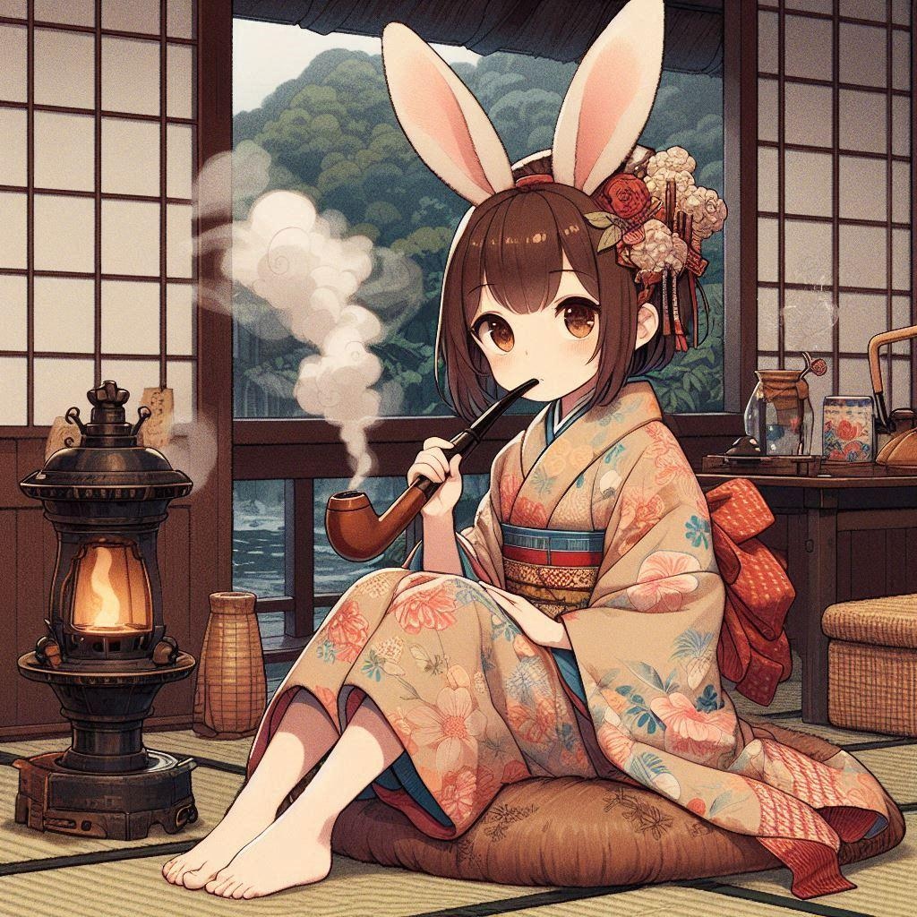 うさ耳着物ガール