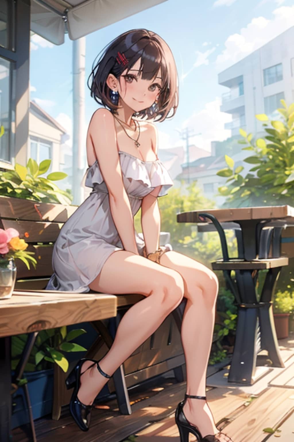 オープンカフェにて