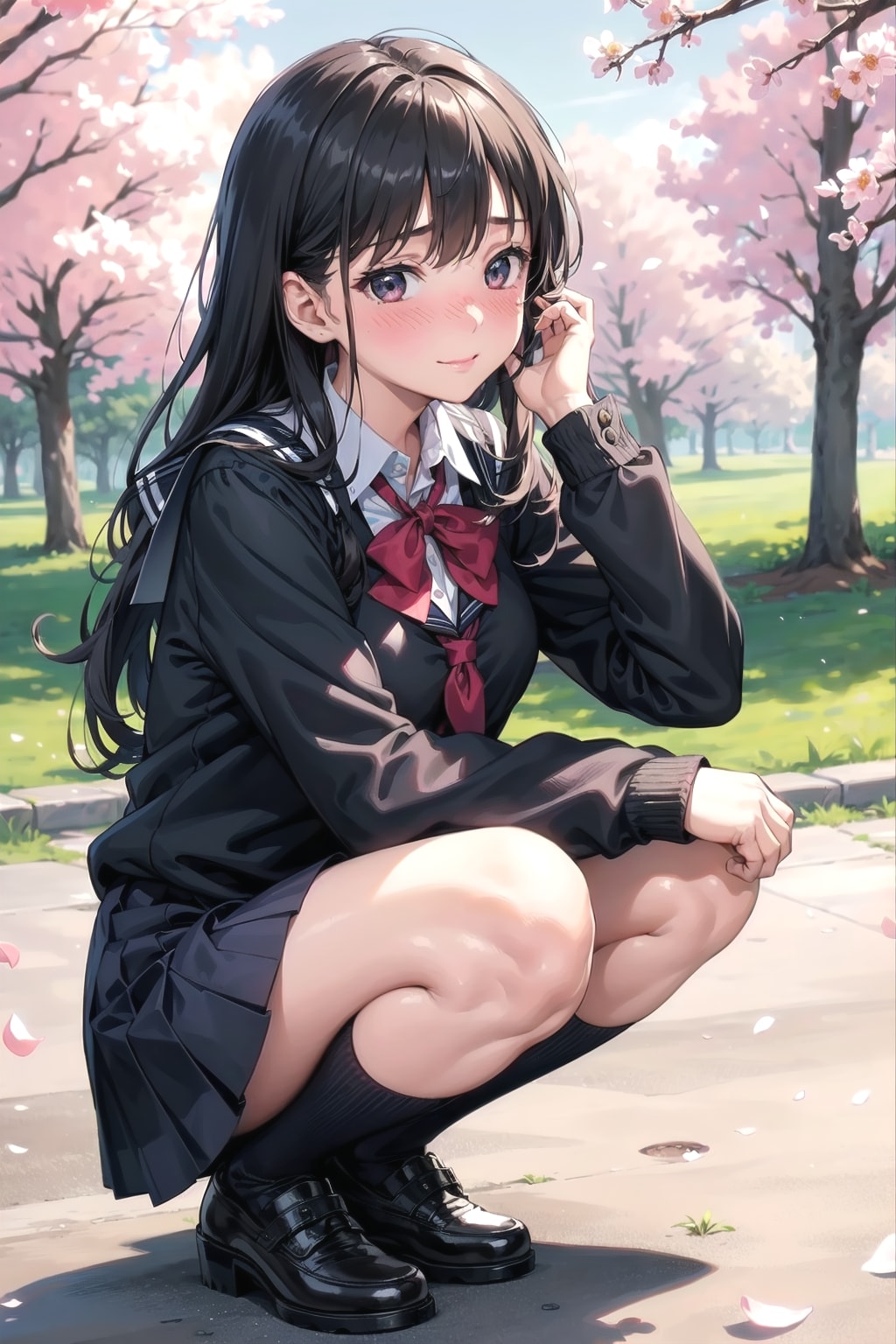 桜の花と委員長 | の人気AIイラスト・グラビア