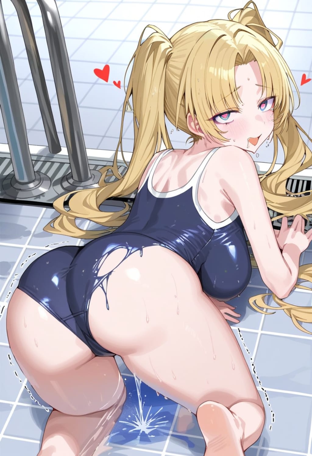 ギャルスク水吹いてイク