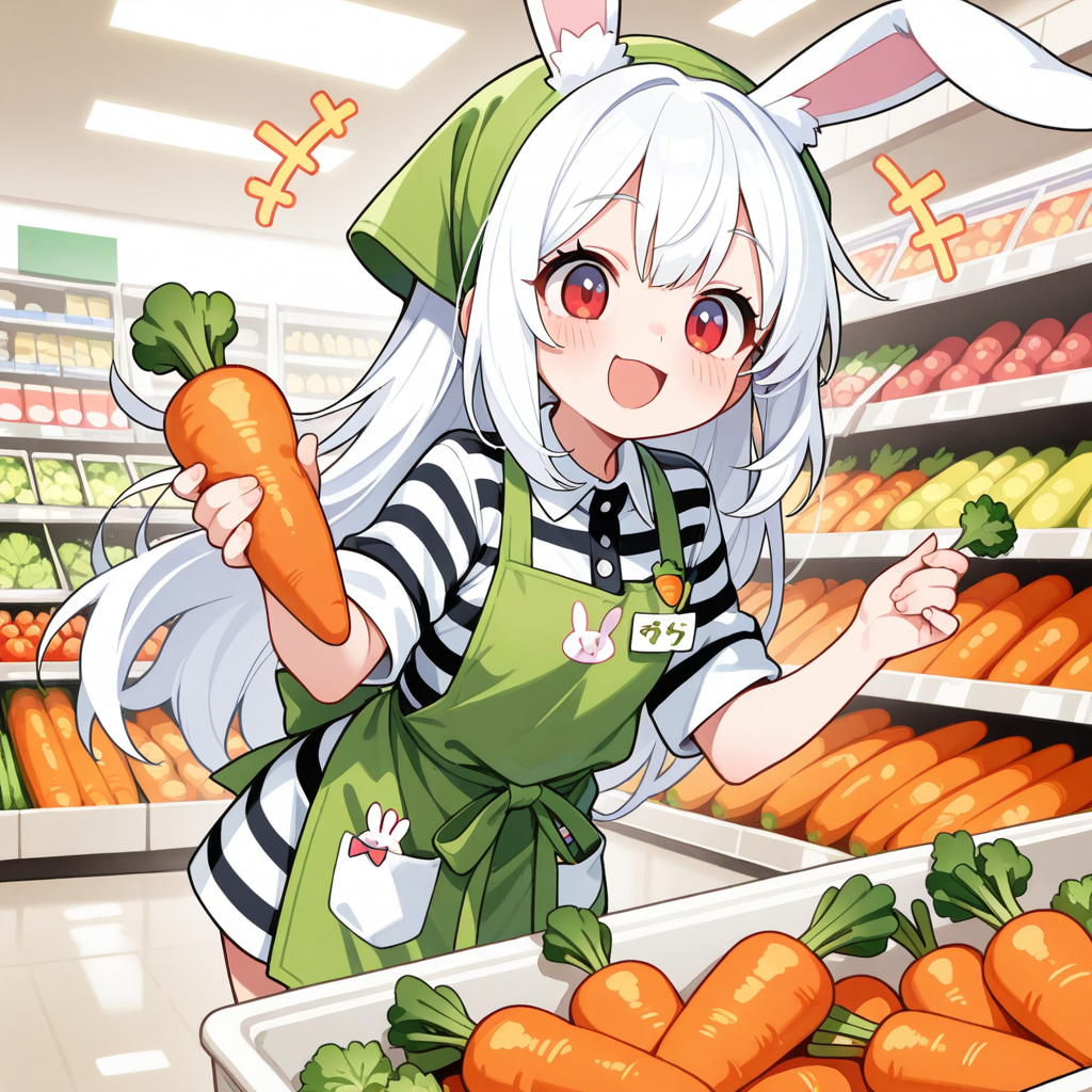 いらっしゃいませ～っ！！しんせんなぁ～にんじんはぁ～いかがですかぁ～？？？