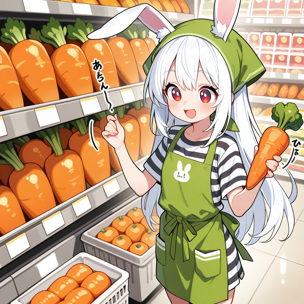 いらっしゃいませ～っ！！しんせんなぁ～にんじんはぁ～いかがですかぁ～？？？