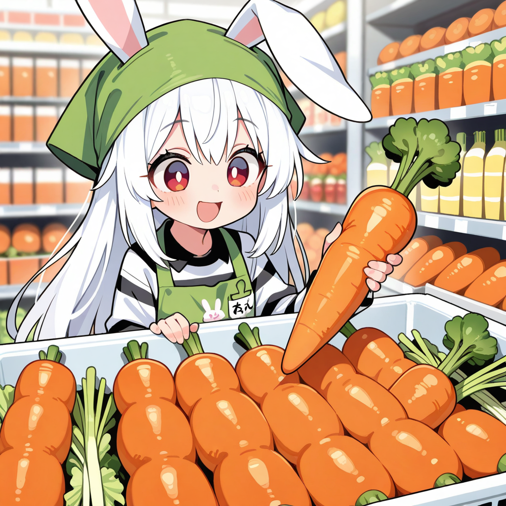 いらっしゃいませ～っ！！しんせんなぁ～にんじんはぁ～いかがですかぁ～？？？