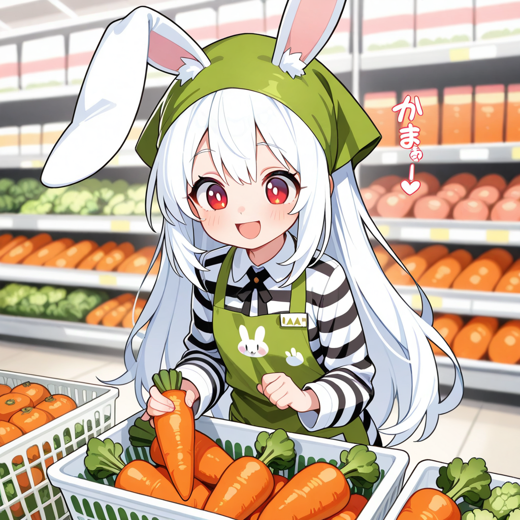 いらっしゃいませ～っ！！しんせんなぁ～にんじんはぁ～いかがですかぁ～？？？