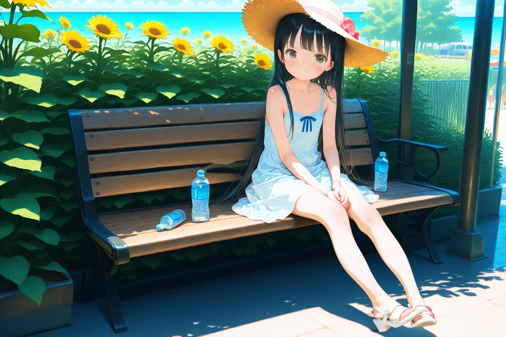 夏　海沿いの駅