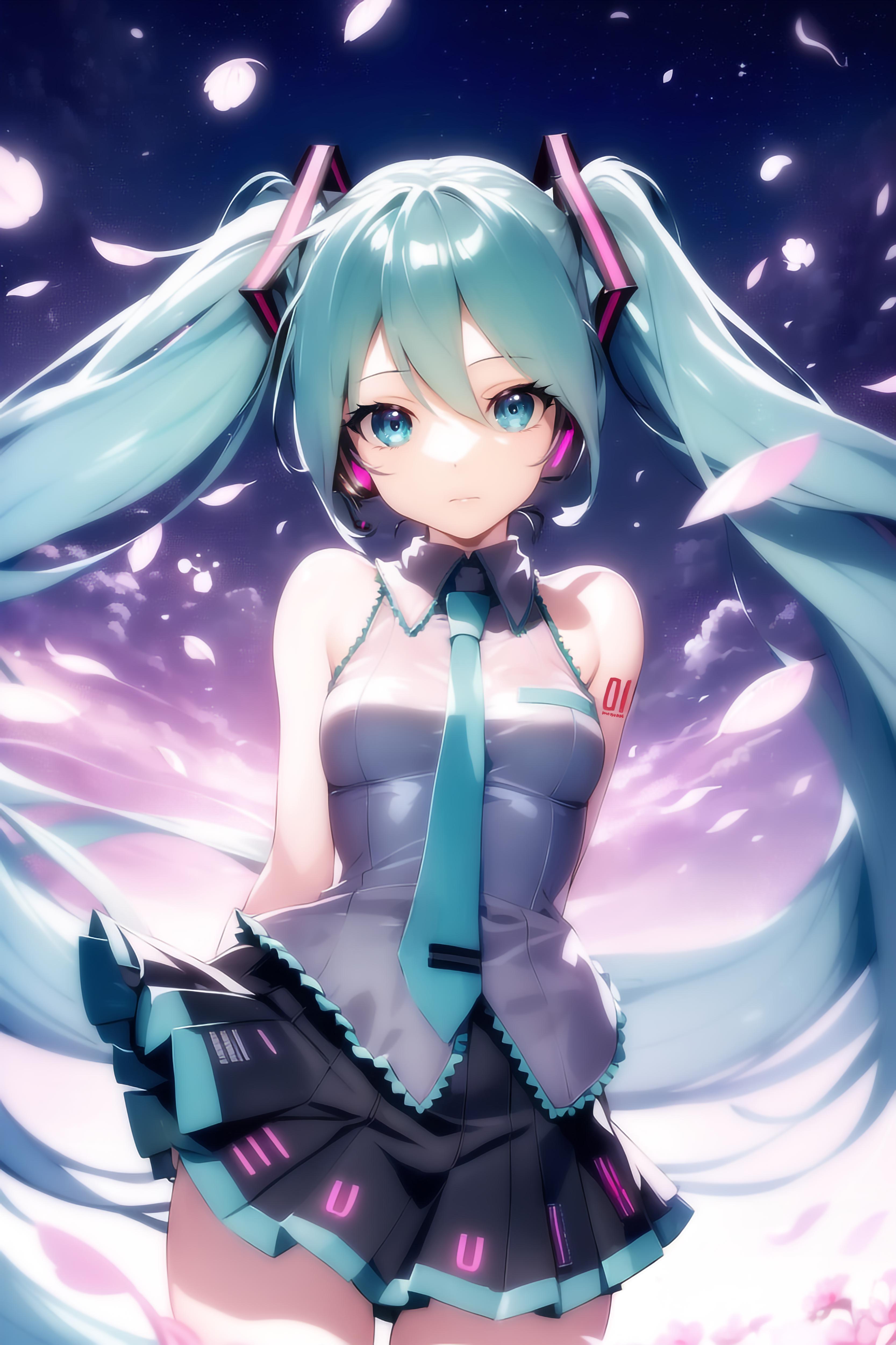桜吹雪とミクさん