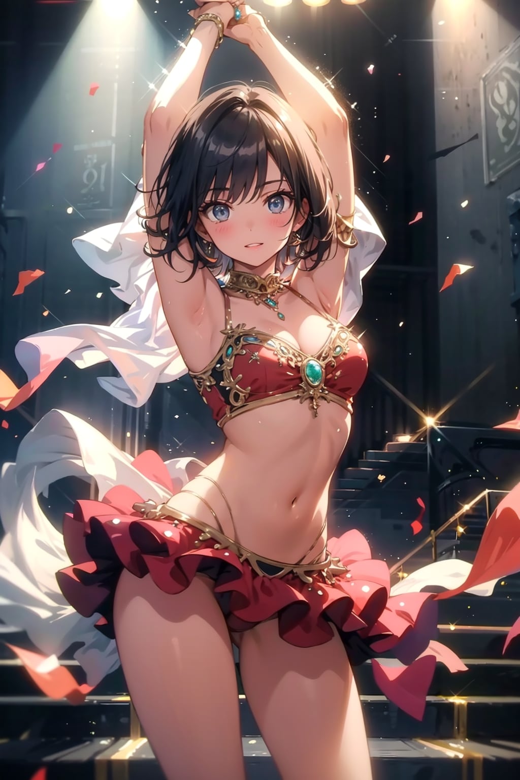 スタジオで練習をする踊り子さん