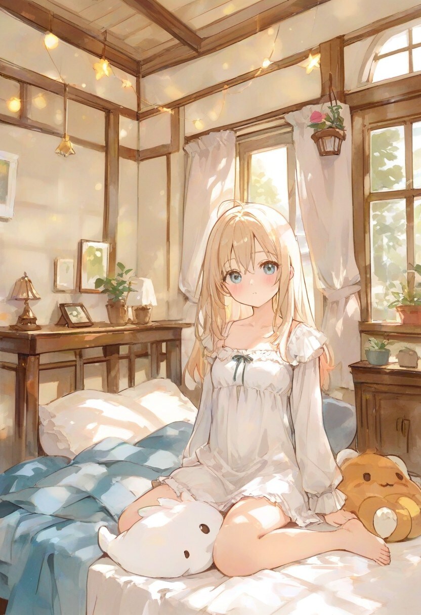 少女の部屋(水彩タッチ)(175)