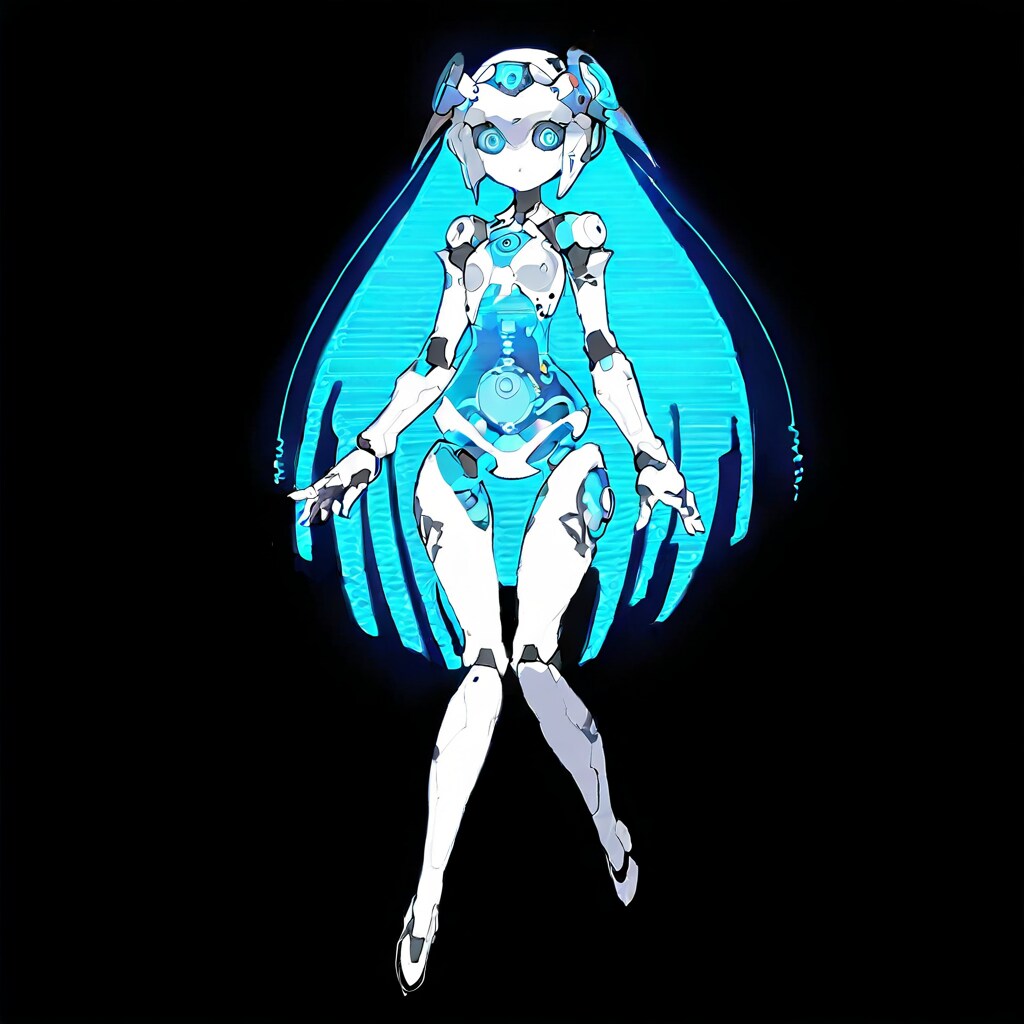 胴体が透けて内部構造が見えてるロボっ娘
