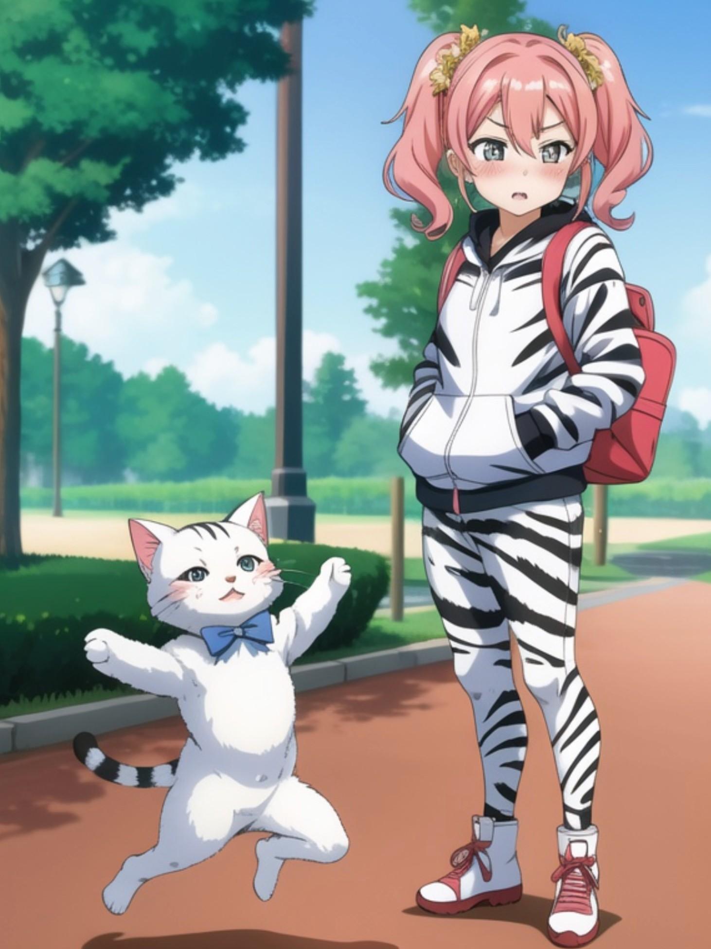 シマウマ服のピンク髪ちゃん