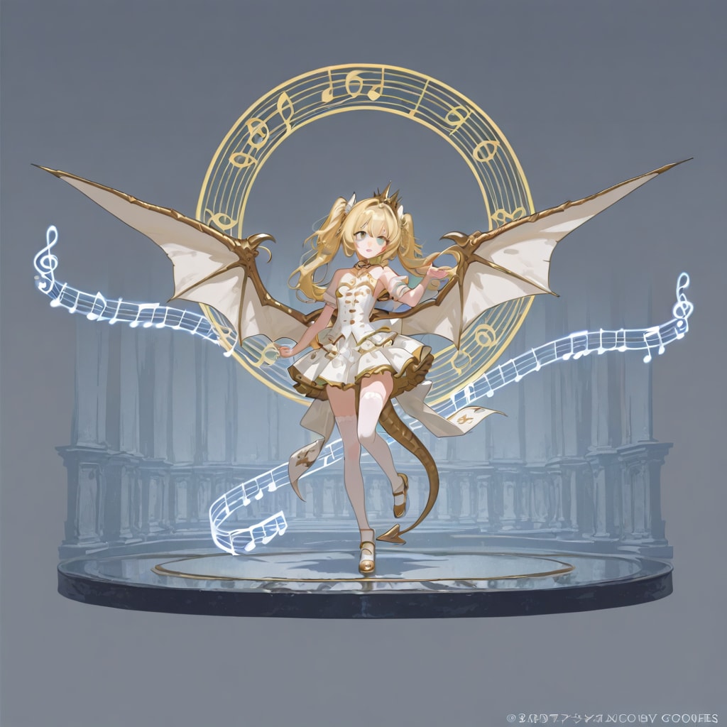 ドラゴンと女神のミュ―ジカルオブジェ | の人気AIイラスト・グラビア