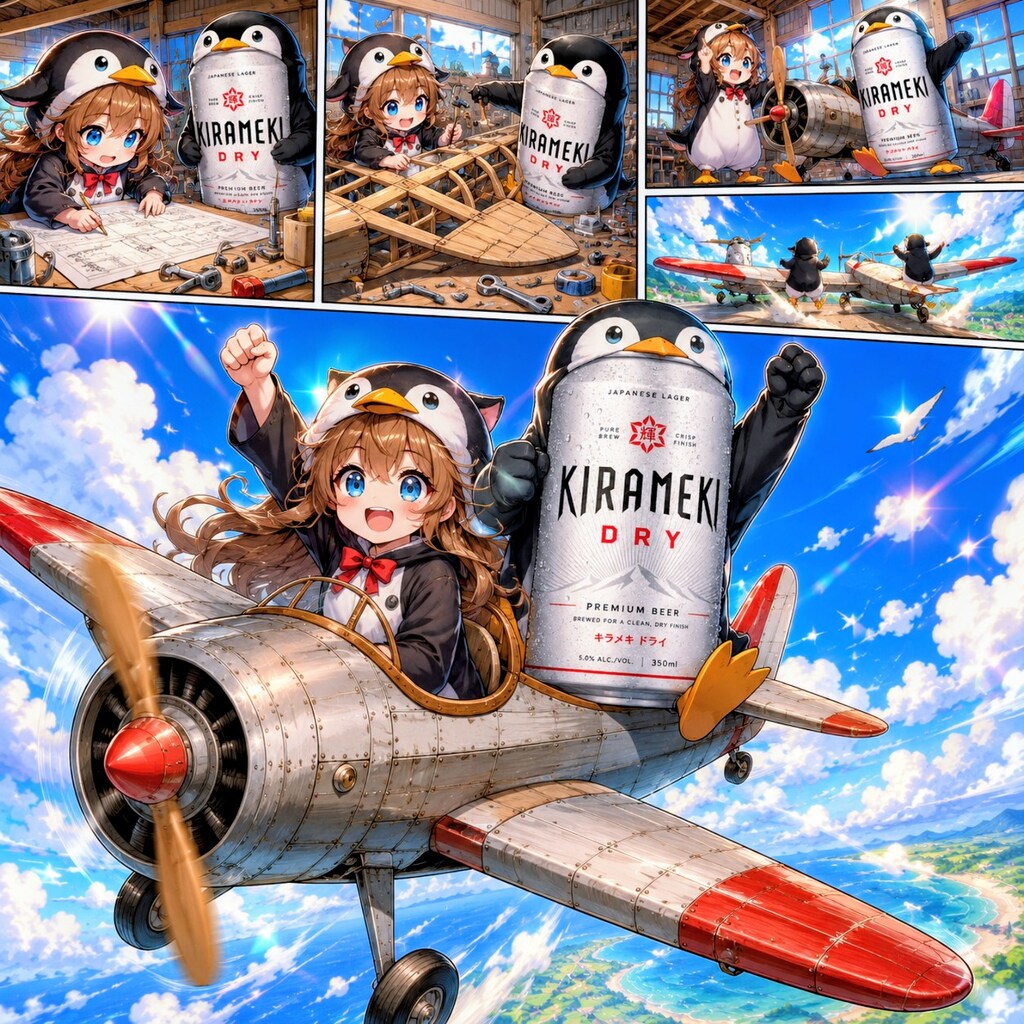 気合で空を駆け巡れるようになったペンギンの小さな女の子