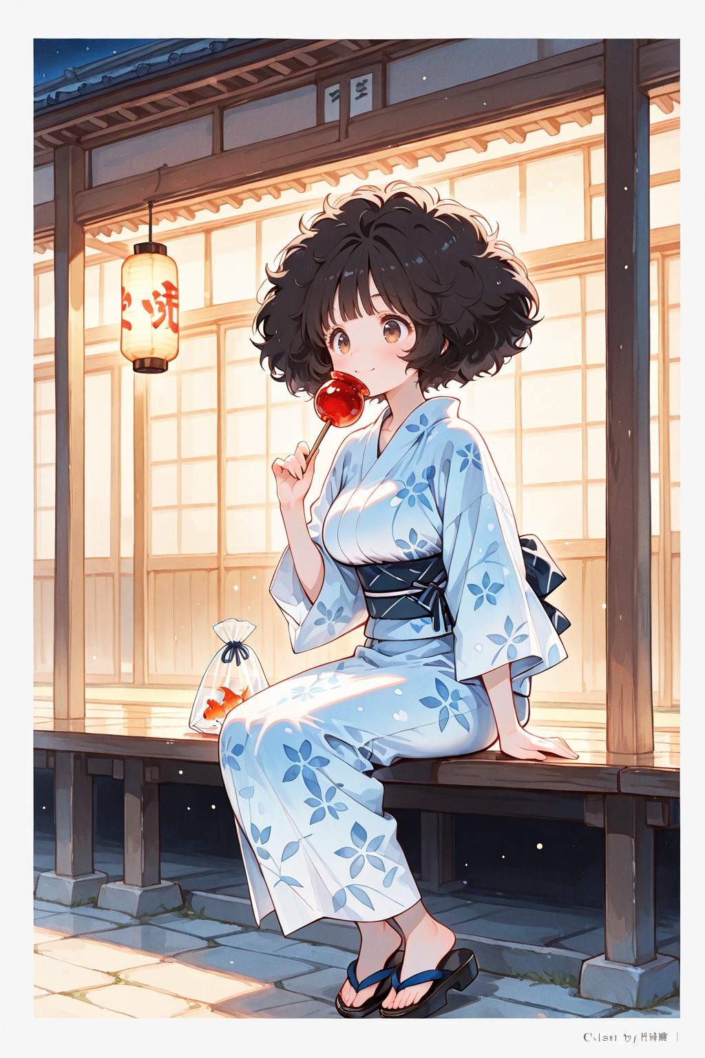 りんご飴と金魚