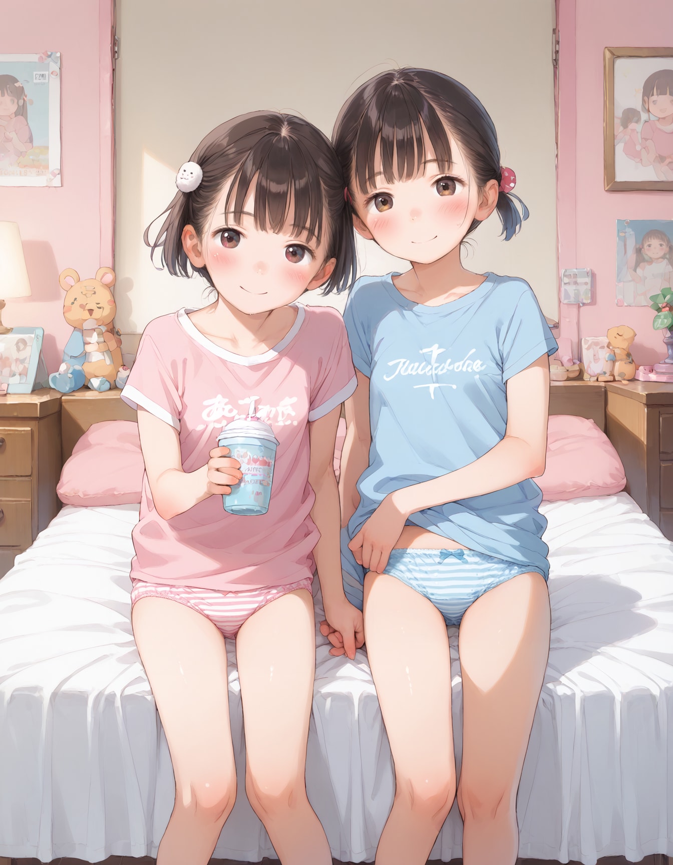 Tシャツと下着少女