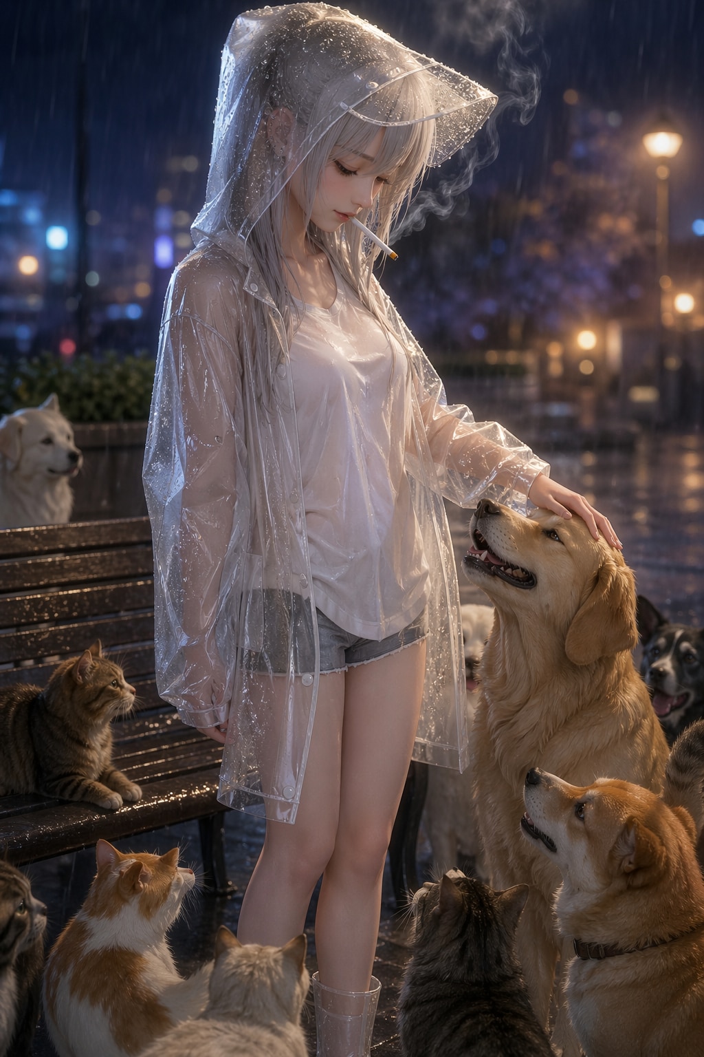 It’s raining cats and dogs.