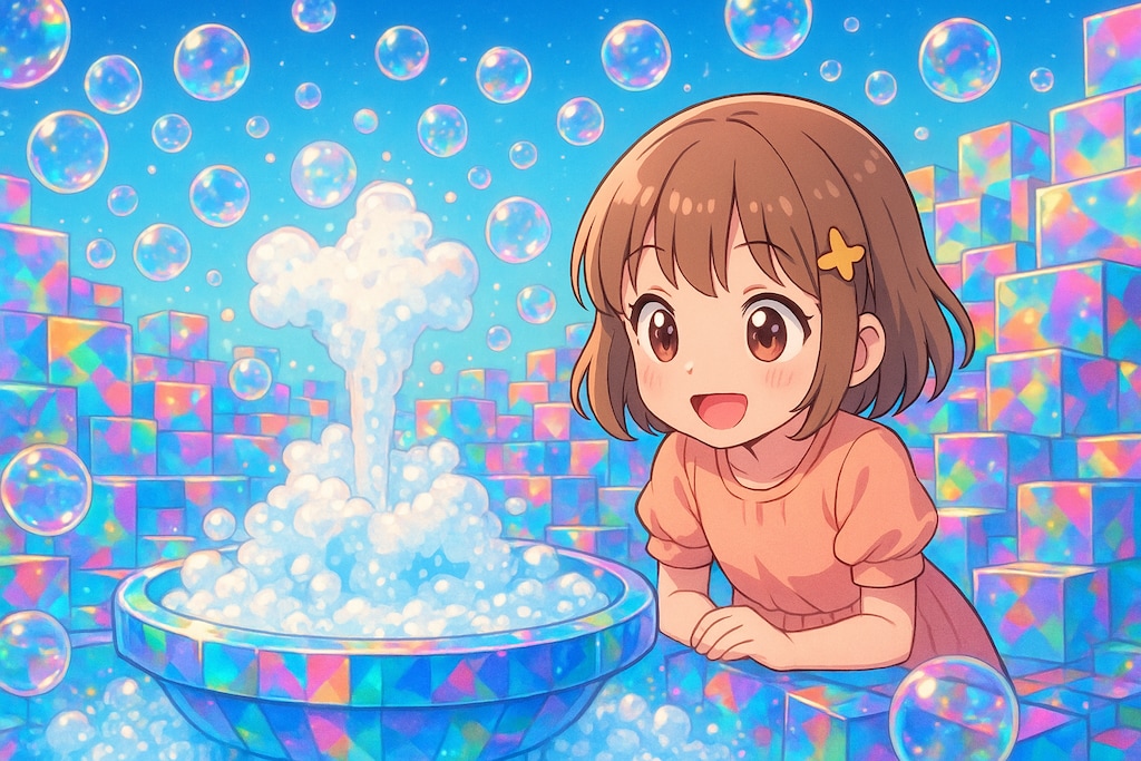 不思議な世界の泡噴水