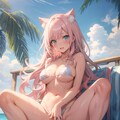 ビキニの猫耳少女 6枚目