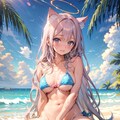 ビキニの猫耳少女 9枚目