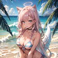 ビキニの猫耳少女 10枚目