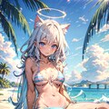 ビキニの猫耳少女 11枚目