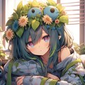 花で病気を癒す女の子 3枚目