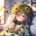 花で病気を癒す女の子 2枚目