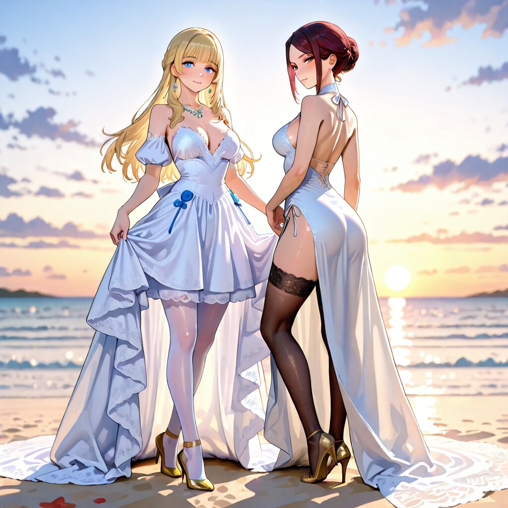 two women in bridal dresses | の人気AIイラスト・グラビア
