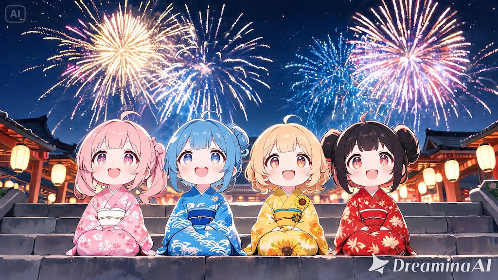 今日の夏休み（お祭り最後の打ち上げ花火１）