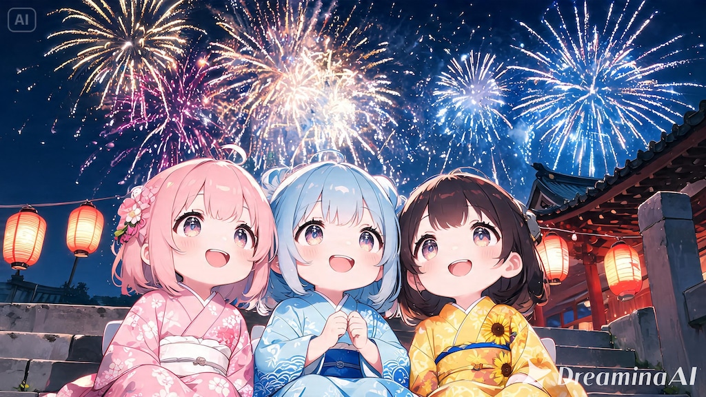 今日の夏休み（お祭り最後の打ち上げ花火１）