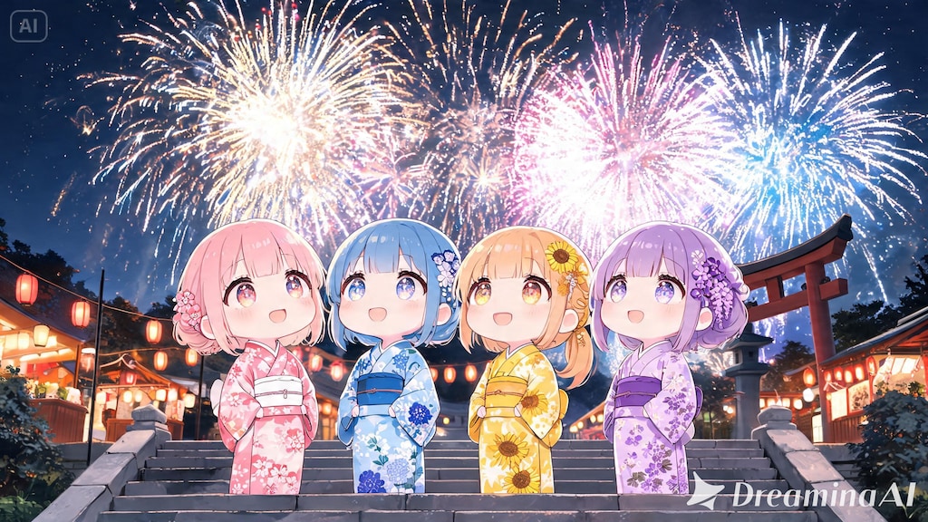 今日の夏休み（お祭り最後の打ち上げ花火１）