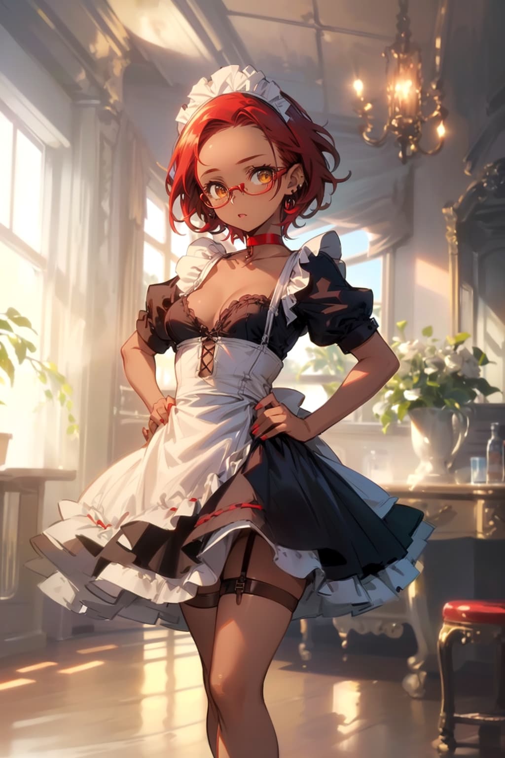 メイドの眼鏡っ娘 | の人気AIイラスト・グラビア