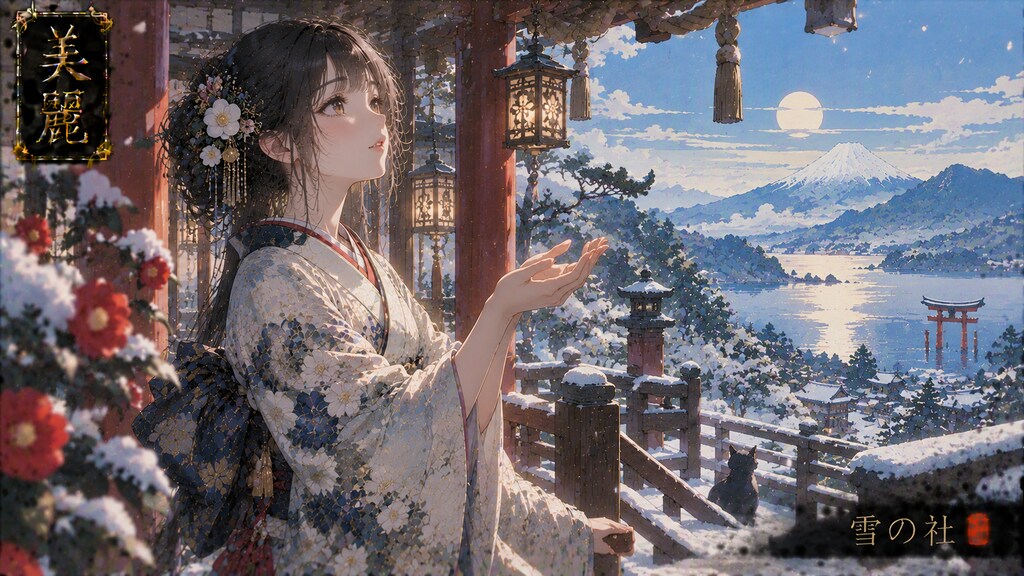 Beautiful Japanese-style illustration / 和風美麗イラスト #patreon #ChatGPT #kimono #wafuu #美麗 #和風 #美麗アート #be