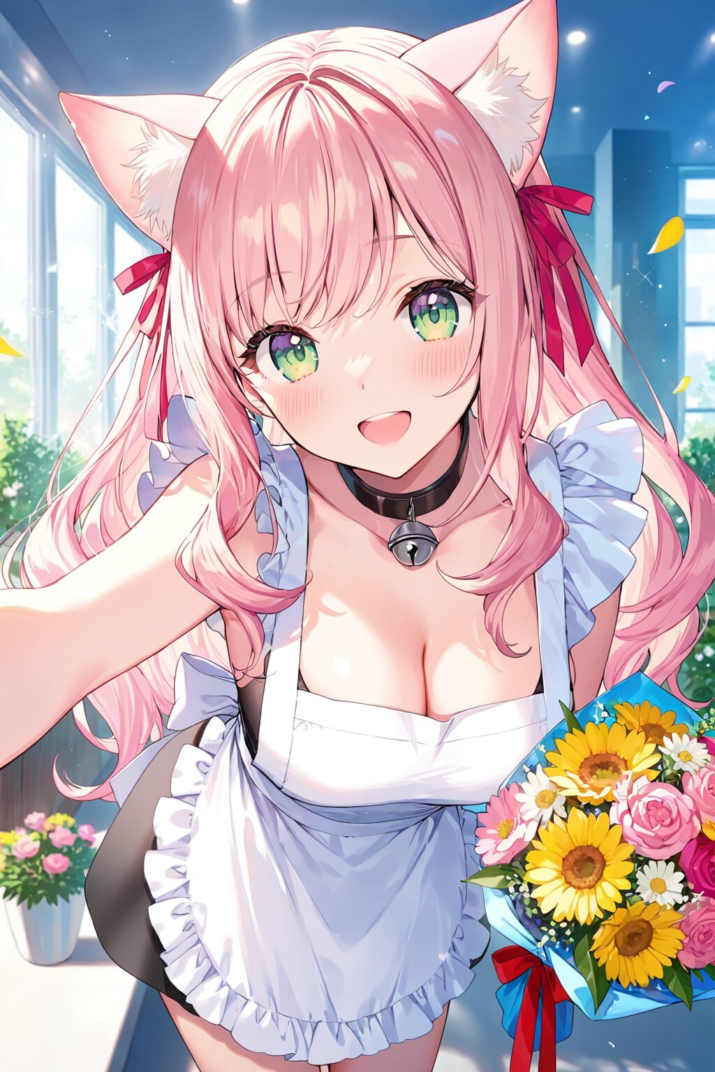 贈り物に花束いかがですか〜💐きっと喜ばれますよ〜✨🐱🎶