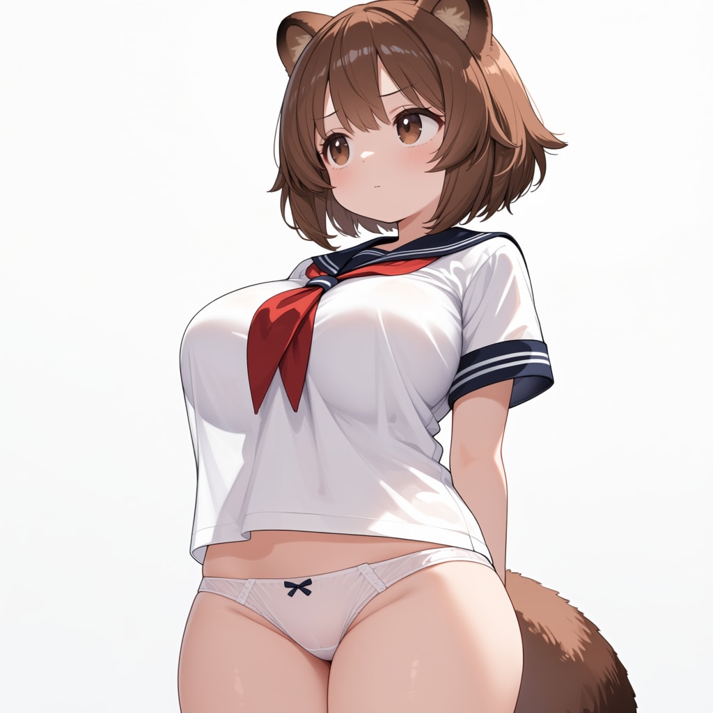 スカートを盗られたタヌキちゃん