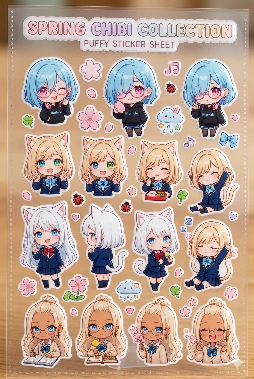 自キャラのシール