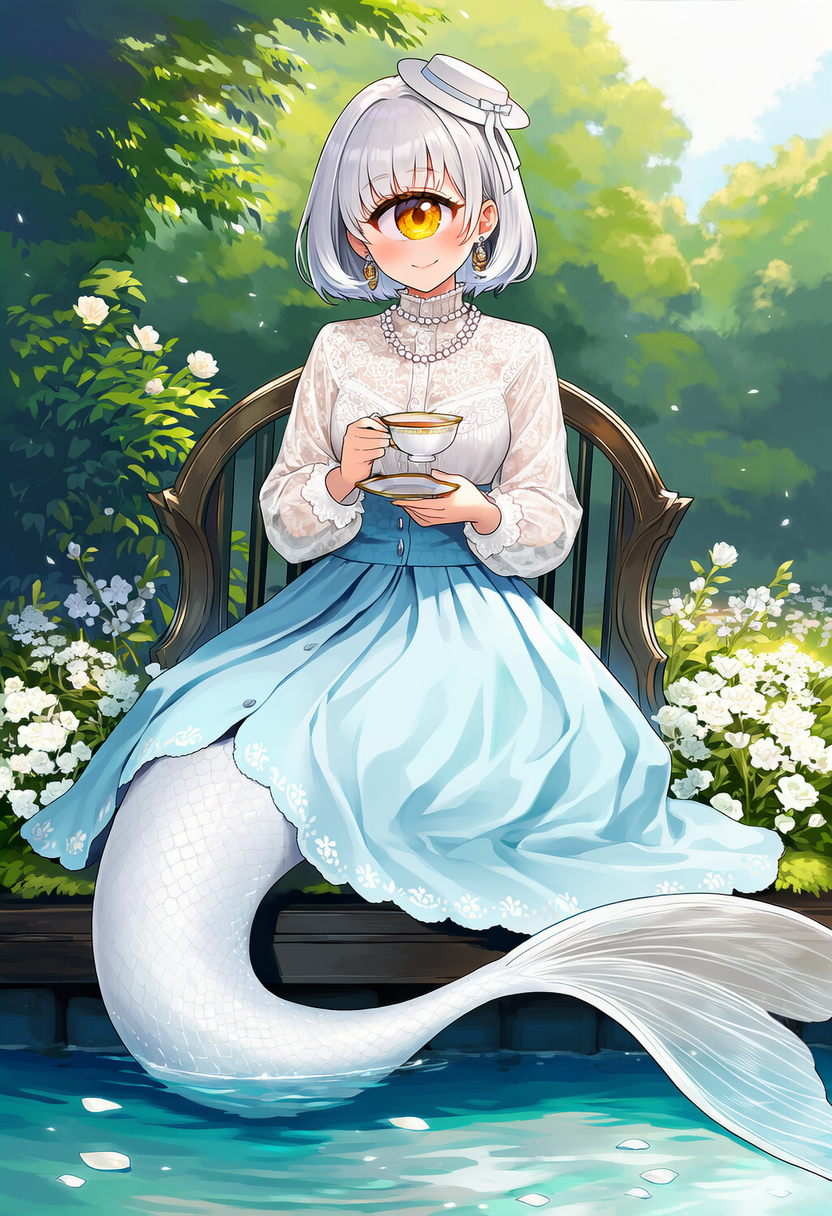 単眼人魚　白い娘　お嬢様風に
